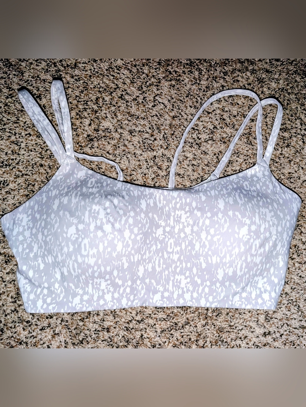 Avia White/Grey Leopard Print Sports Bra